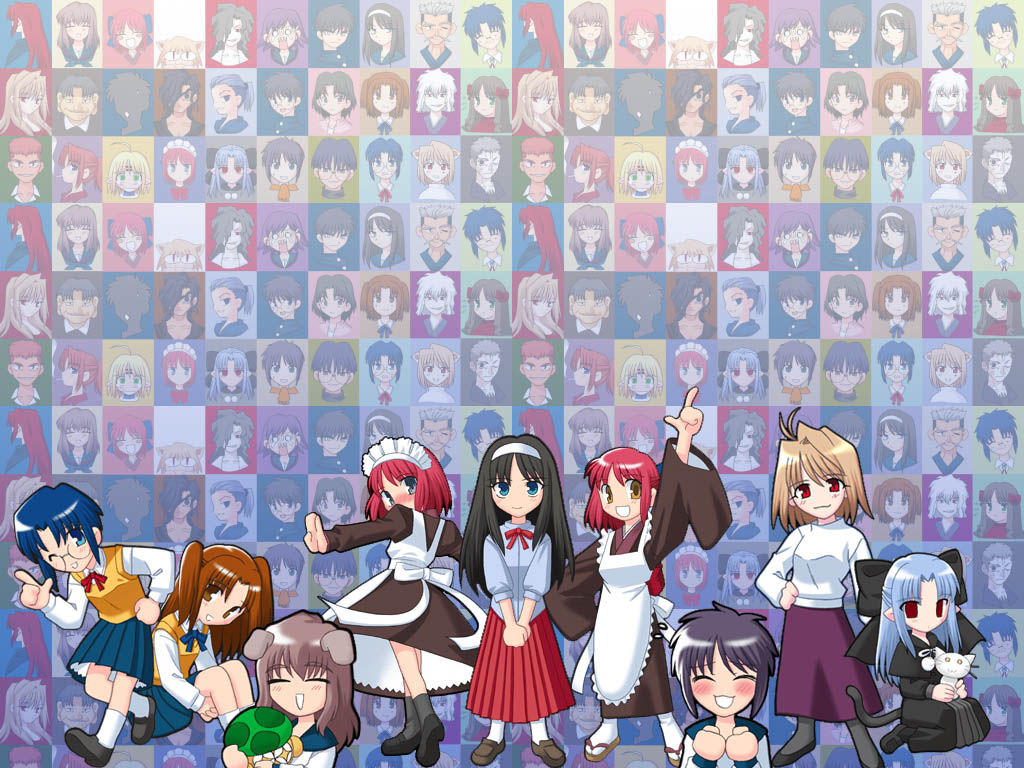 arcueid_brunestud, chibi, ciel_(tsukihime), demon, group, hisui, kohaku, len
