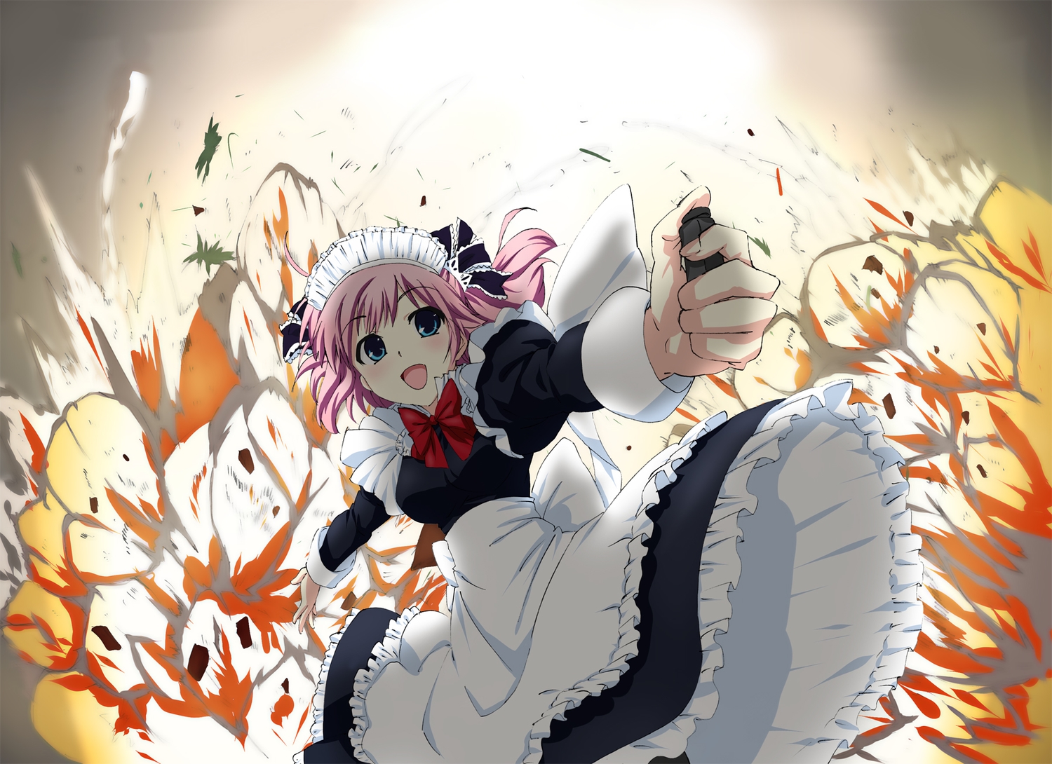 apron, grisaia_no_kajitsu, headdress, komine_sachi, maid, nsxnewver, pink_hair