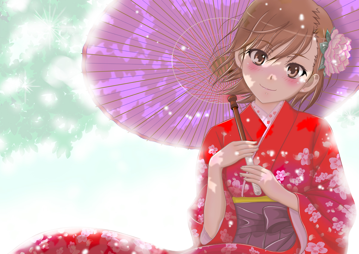 brown_eyes, brown_hair, h.i.t_(59-18-45), japanese_clothes, kimono, misaka_mikoto, to_aru_kagaku_no_railgun, to_aru_majutsu_no_index