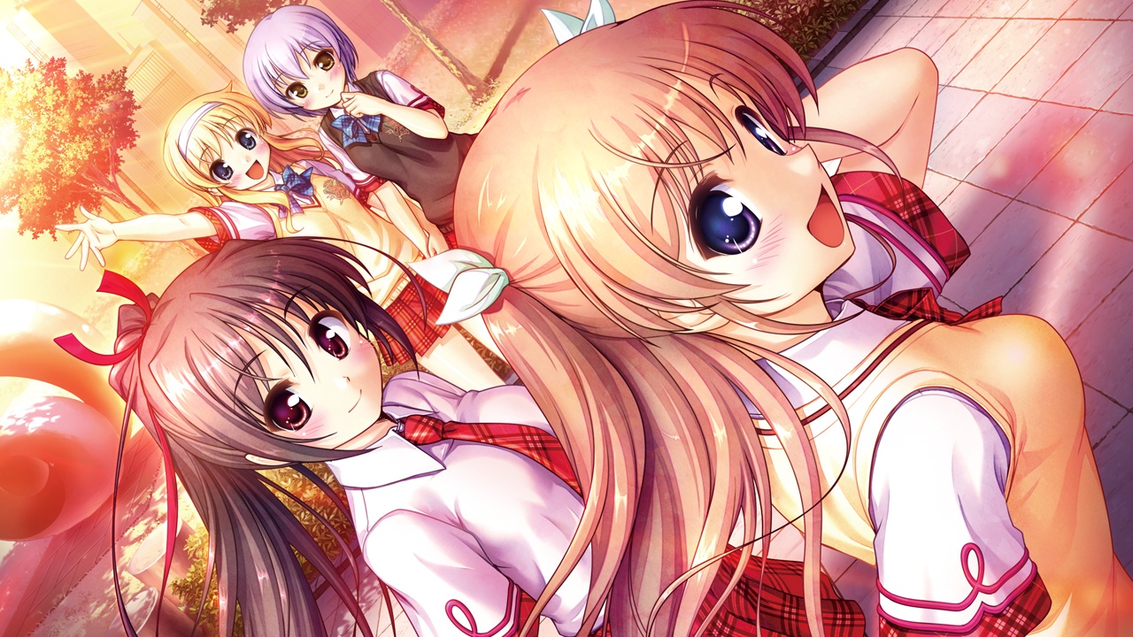 august, bekkankou, daitoshokan_no_hitsujikai, game_cg, misono_senri, sakuraba_tamamo, school_uniform, shirasaki_tsugumi, suzuki_kana