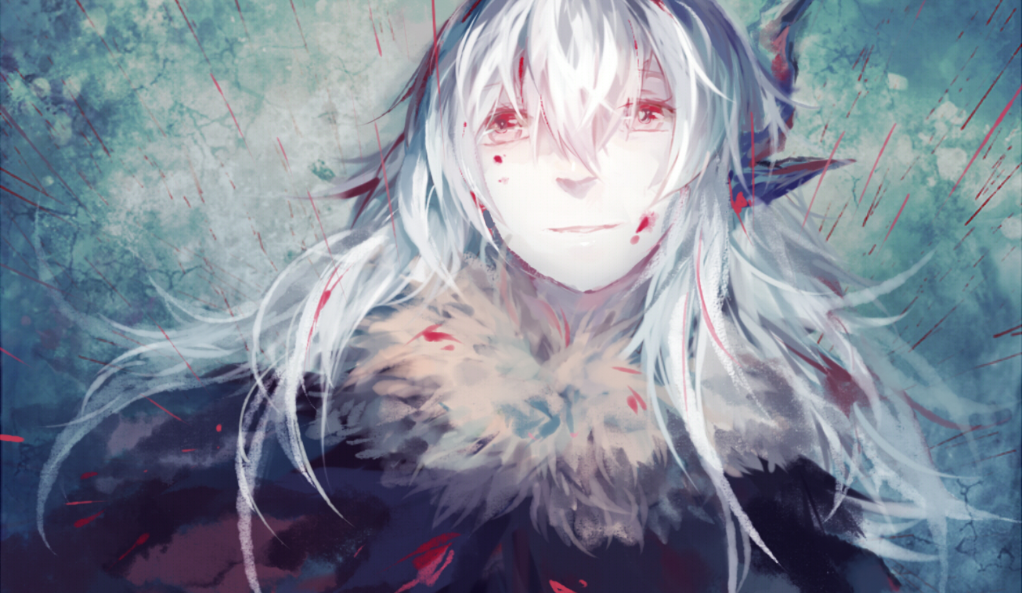 azalea, blood, original, pixiv_fantasia, red_eyes, white_hair