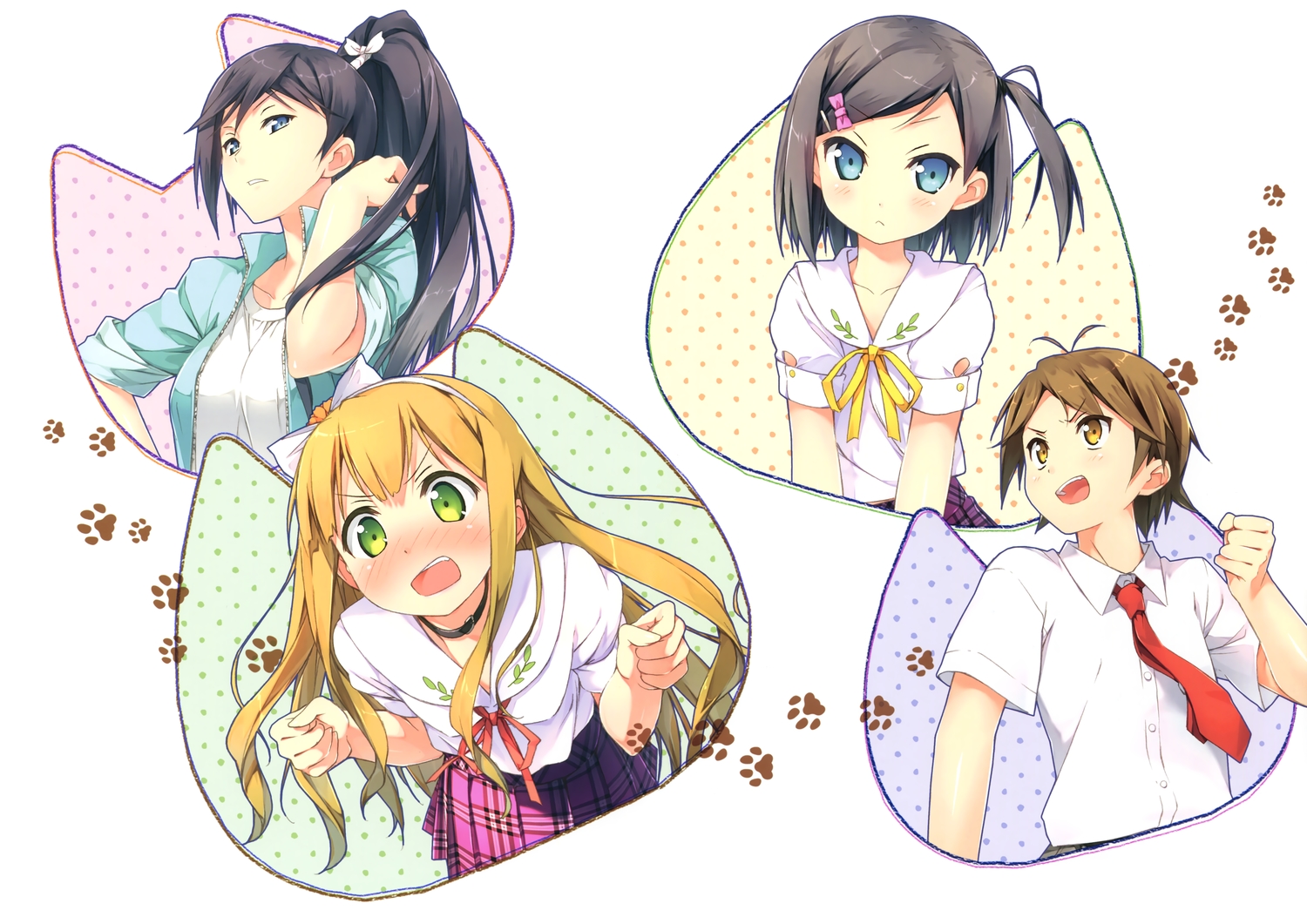 azuki_azusa, blush, hentai_ouji_to_warawanai_neko, kantoku, scan, tsutsukakushi_tsukiko, tsutsukakushi_tsukushi, white