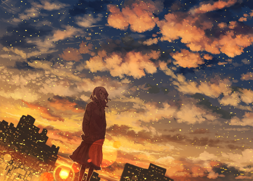 clouds, hotaka, original, scenic, sky, sunset