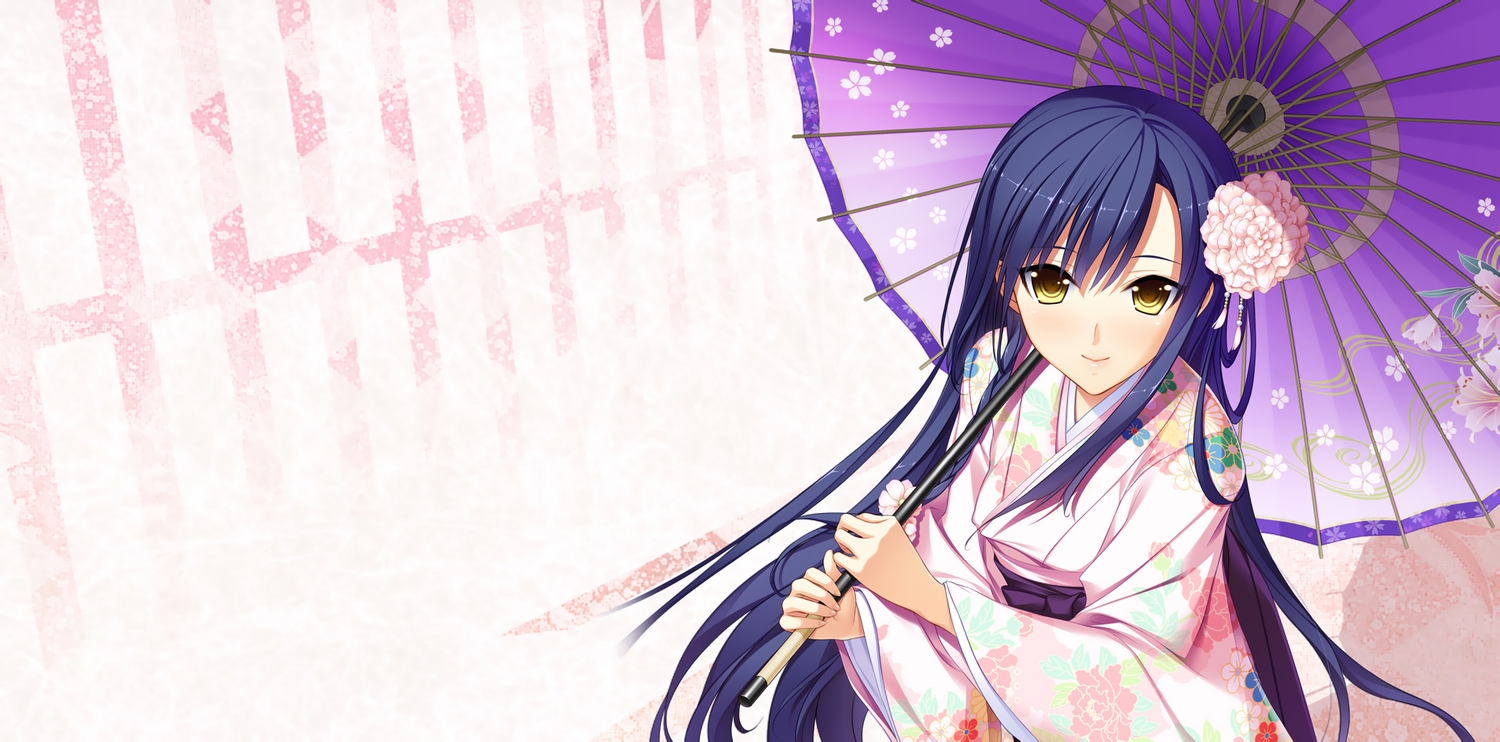 akino_subaru, hoshi_ori_yume_mirai, japanese_clothes, kimono, long_hair, narusawa_rikka