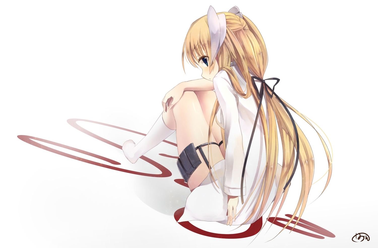 blonde_hair, hadurin_(zdmzy), little_busters!, socks, tokido_saya, white