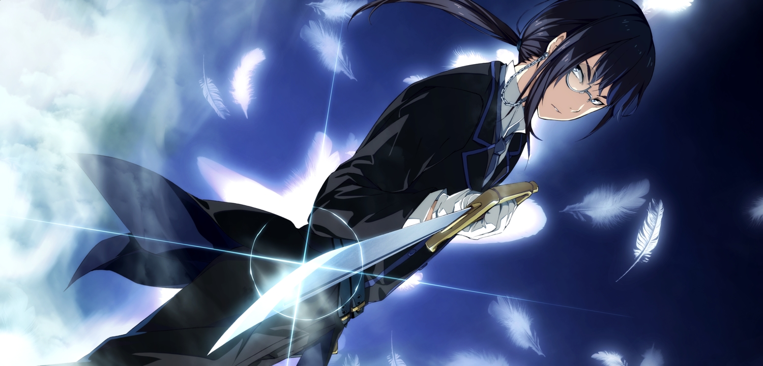 black_hair, feathers, game_cg, glasses, g_yuusuke, hiiragi_yoshiya, light, male