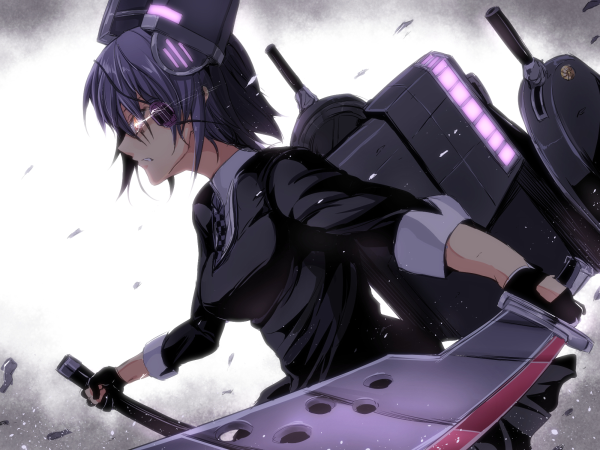 anthropomorphism, gin'ichi_(akacia), kantai_collection, sword, tenryuu_(kancolle), weapon