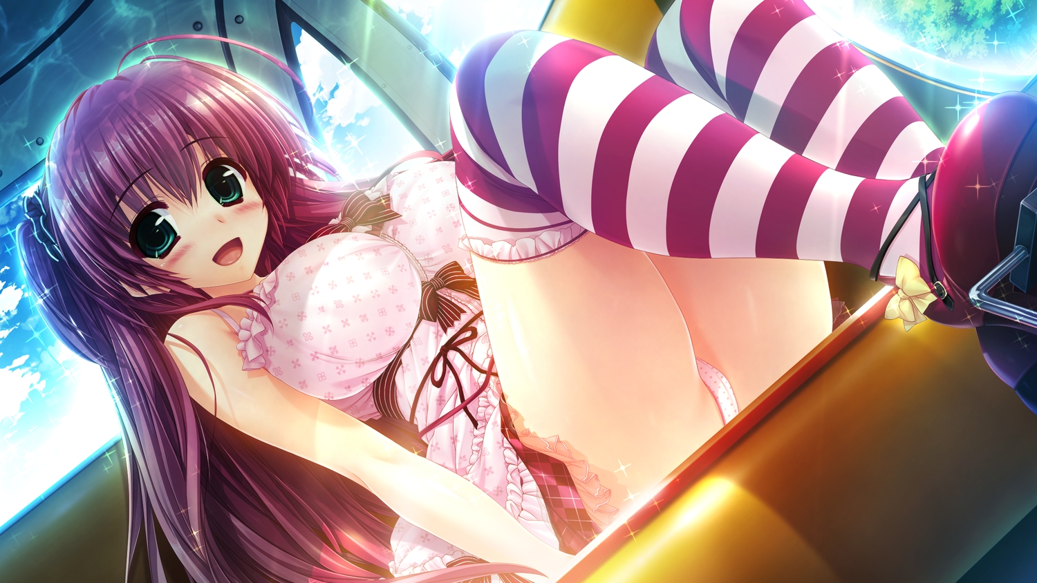 clochette, dress, game_cg, long_hair, oshiki_hitoshi, panties, sakigake_generation, thighhighs, underwear, yukinomiya_an'on
