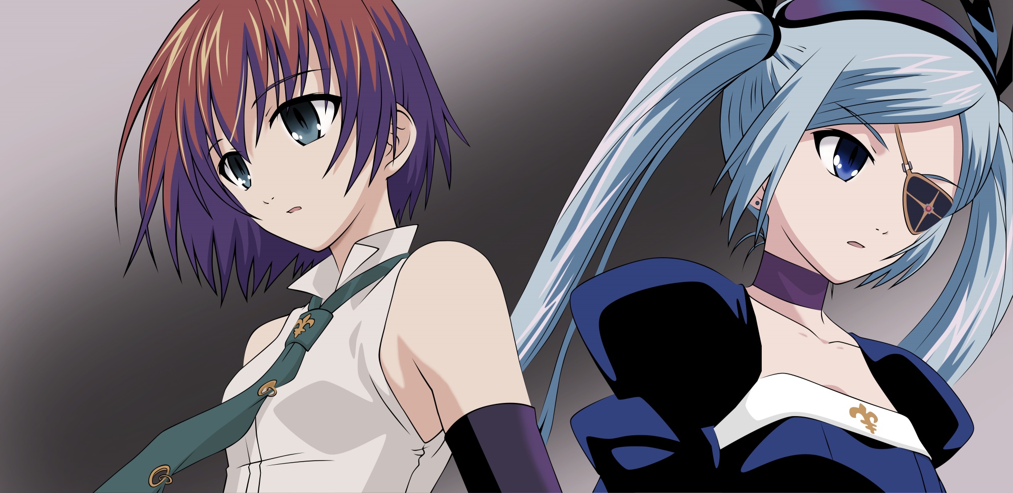 eyepatch, nahashi_lucia, takahana_sumire, tie, vector, venus_versus_virus