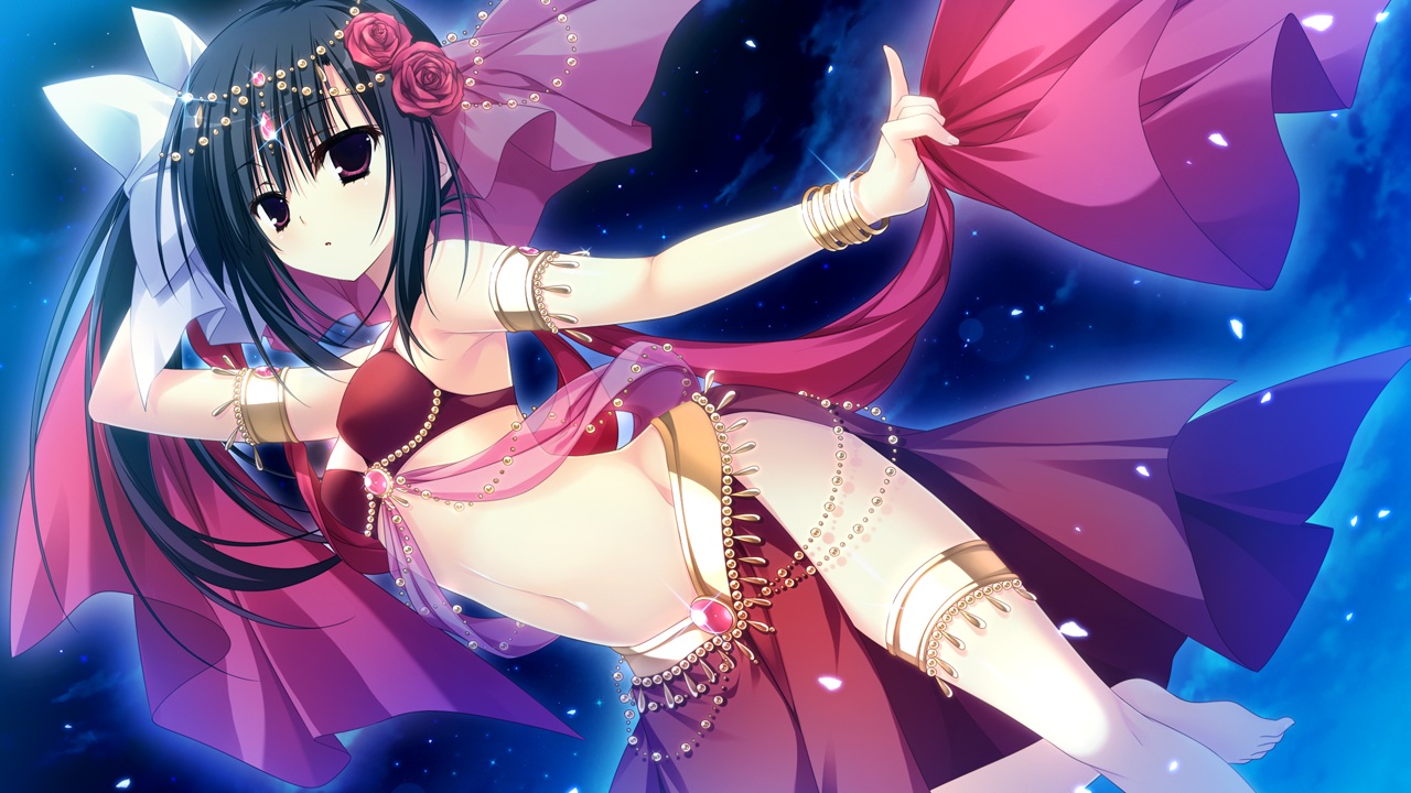 black_hair, fujita_konron, game_cg, inugami_kira, majo_koi_nikki, navel, ponytail, qoobrand
