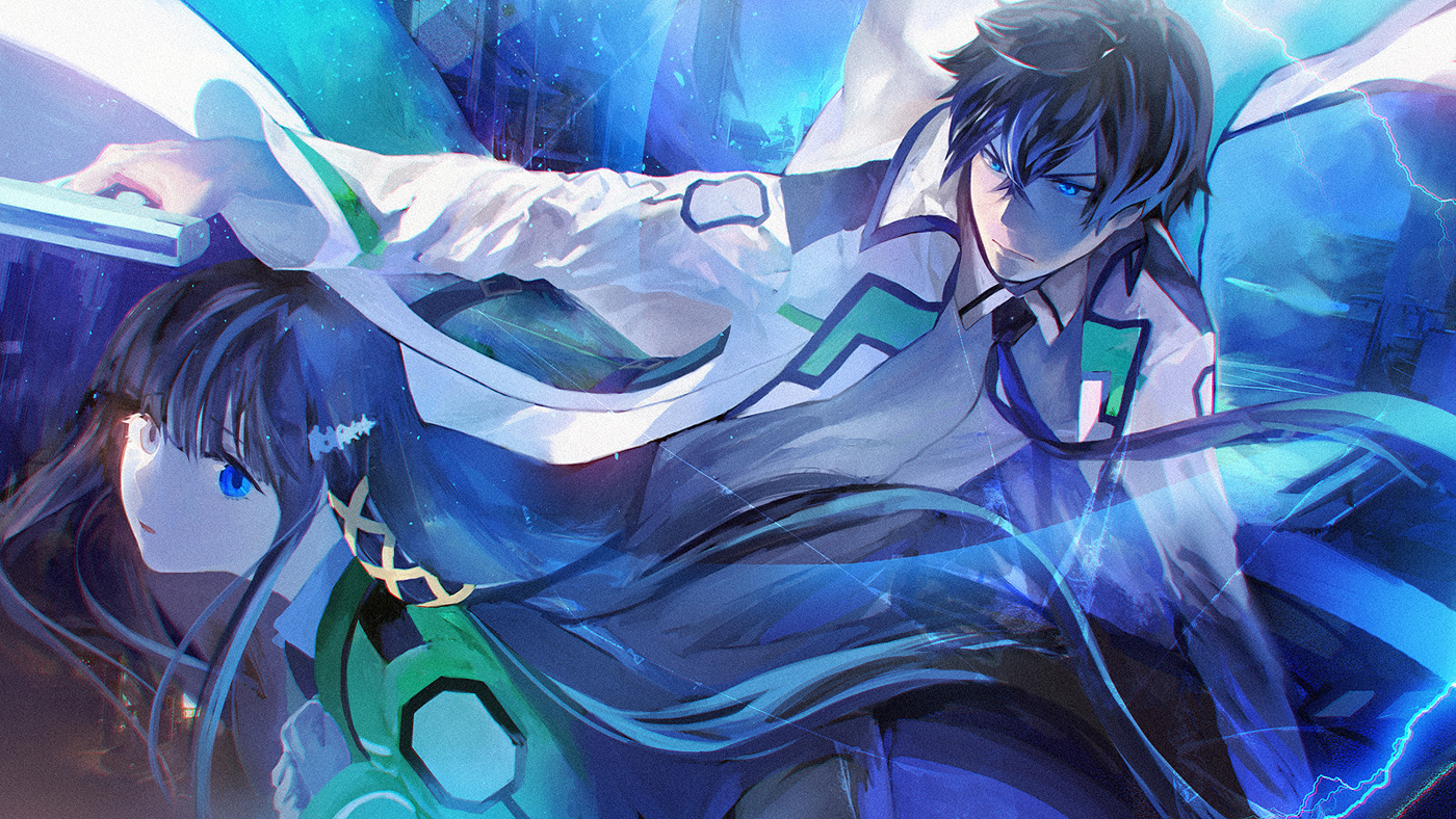 gun, mahouka_koukou_no_rettousei, male, school_uniform, senni, shiba_miyuki, shiba_tatsuya, weapon
