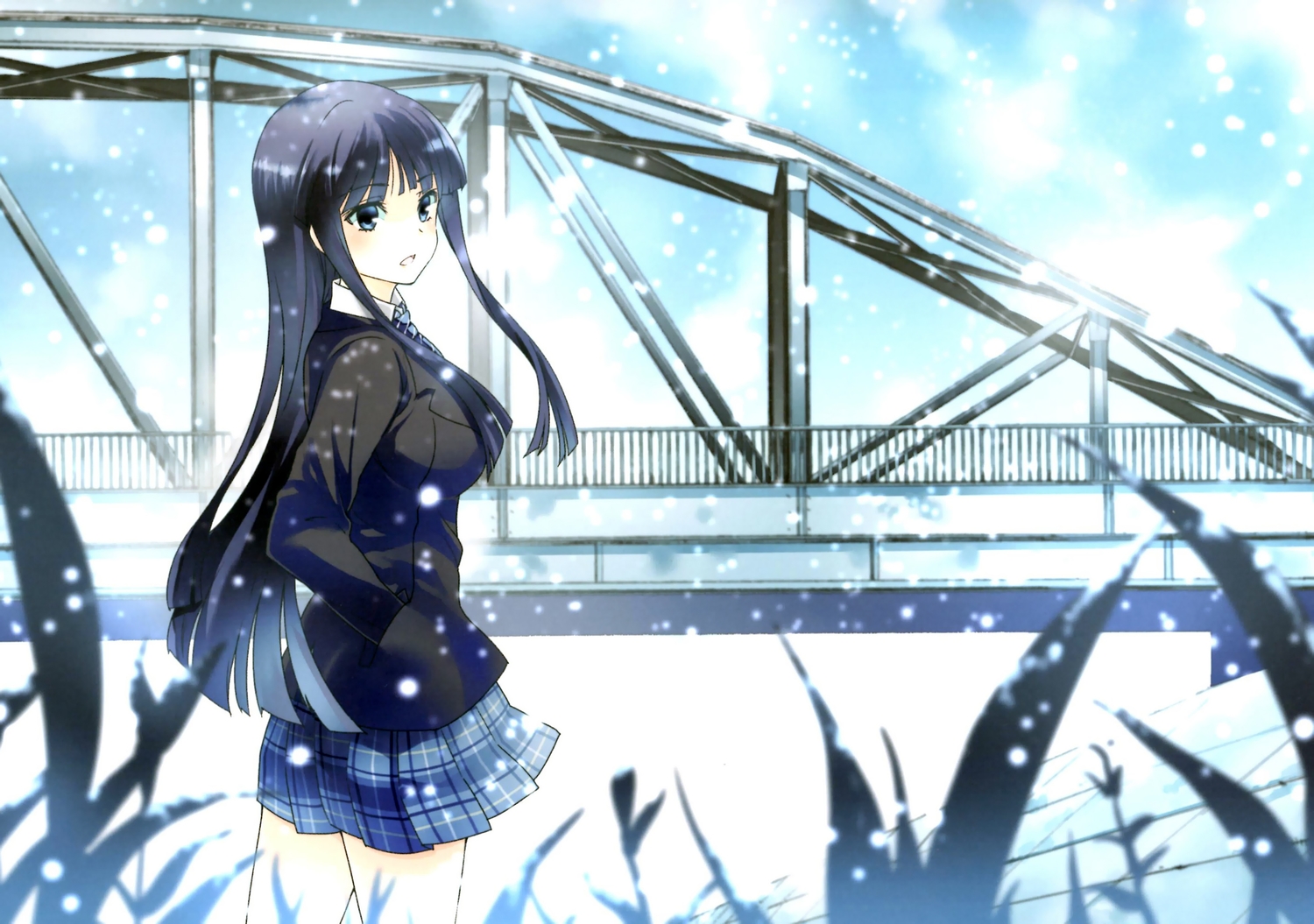 long_hair, sakayama_shinta, scan, snow, touma_kazusa, white_album, white_album_2