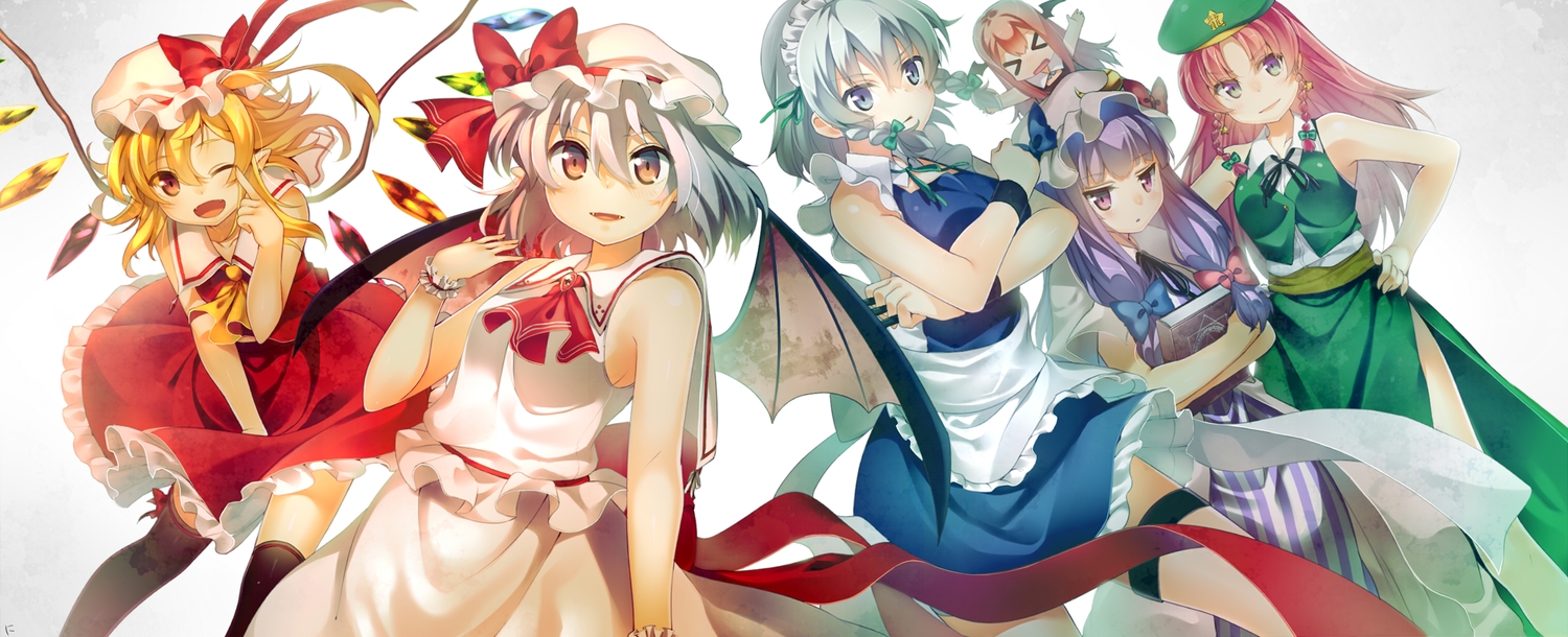 chibi, demon, flandre_scarlet, group, hong_meiling, izayoi_sakuya, koakuma, maid