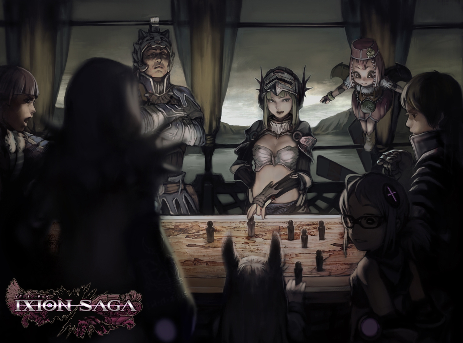 animal_ears, armor, glasses, hat, ixion_saga, takeyuki15, wings