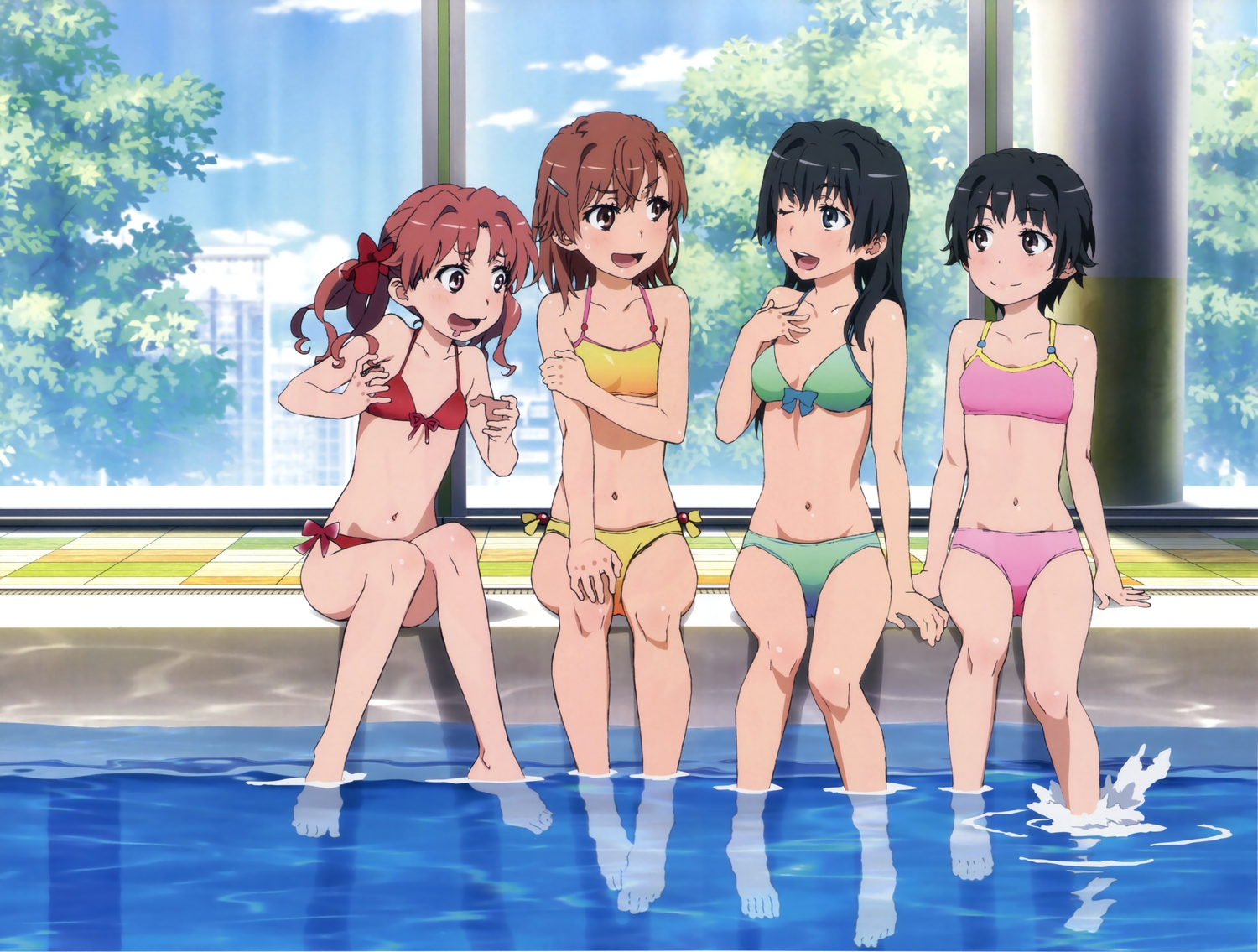misaka_mikoto, saten_ruiko, shirai_kuroko, to_aru_kagaku_no_railgun, to_aru_majutsu_no_index, uiharu_kazari