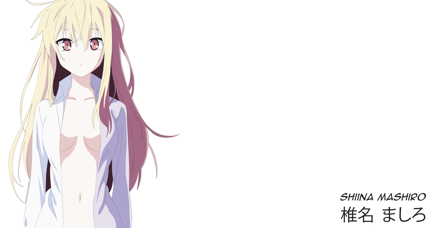 blonde_hair, breasts, cleavage, open_shirt, orange_eyes, sakura-sou_no_pet_na_kanojo, shiina_mashiro, vector