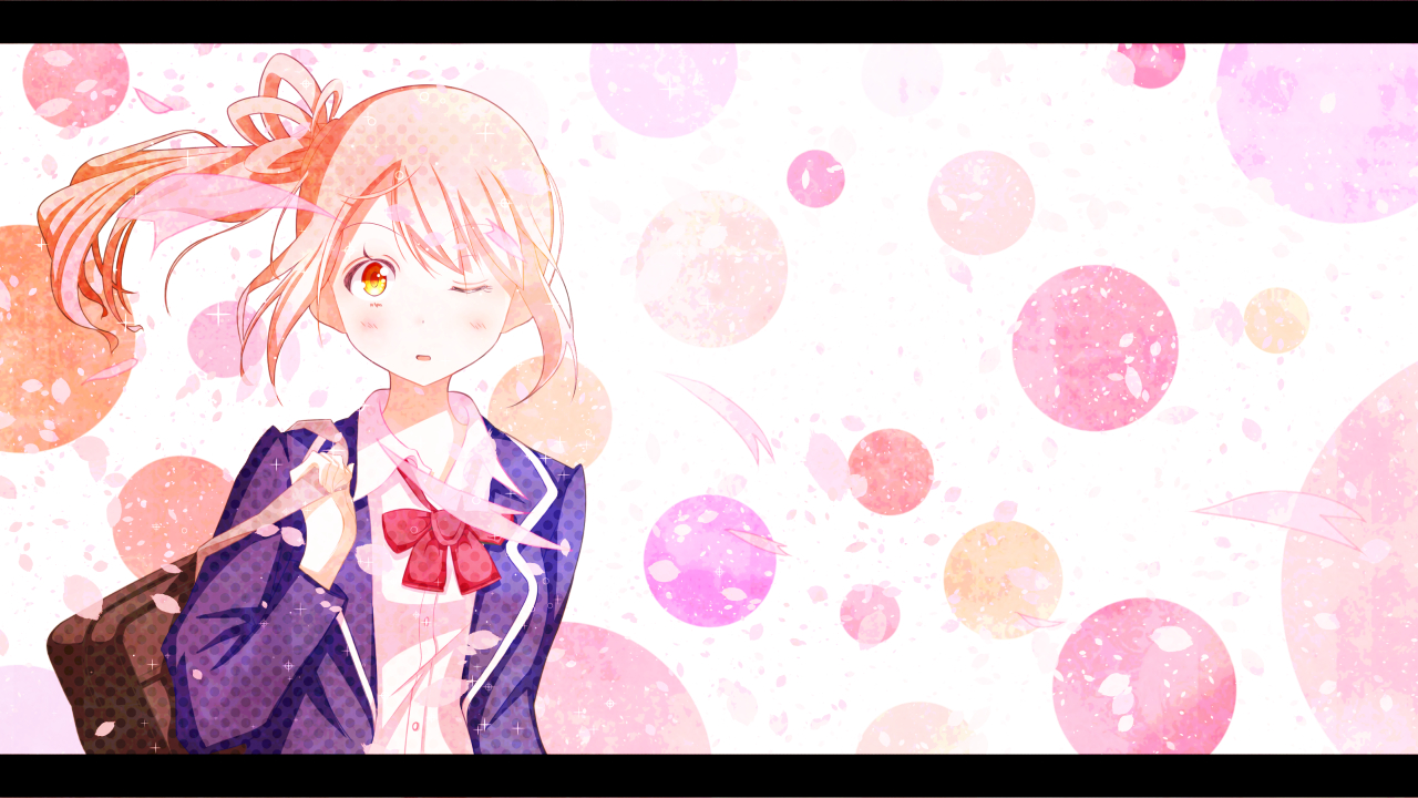 bokkun_(koukii), cevio, ponytail, satou_sasara, school_uniform, wink