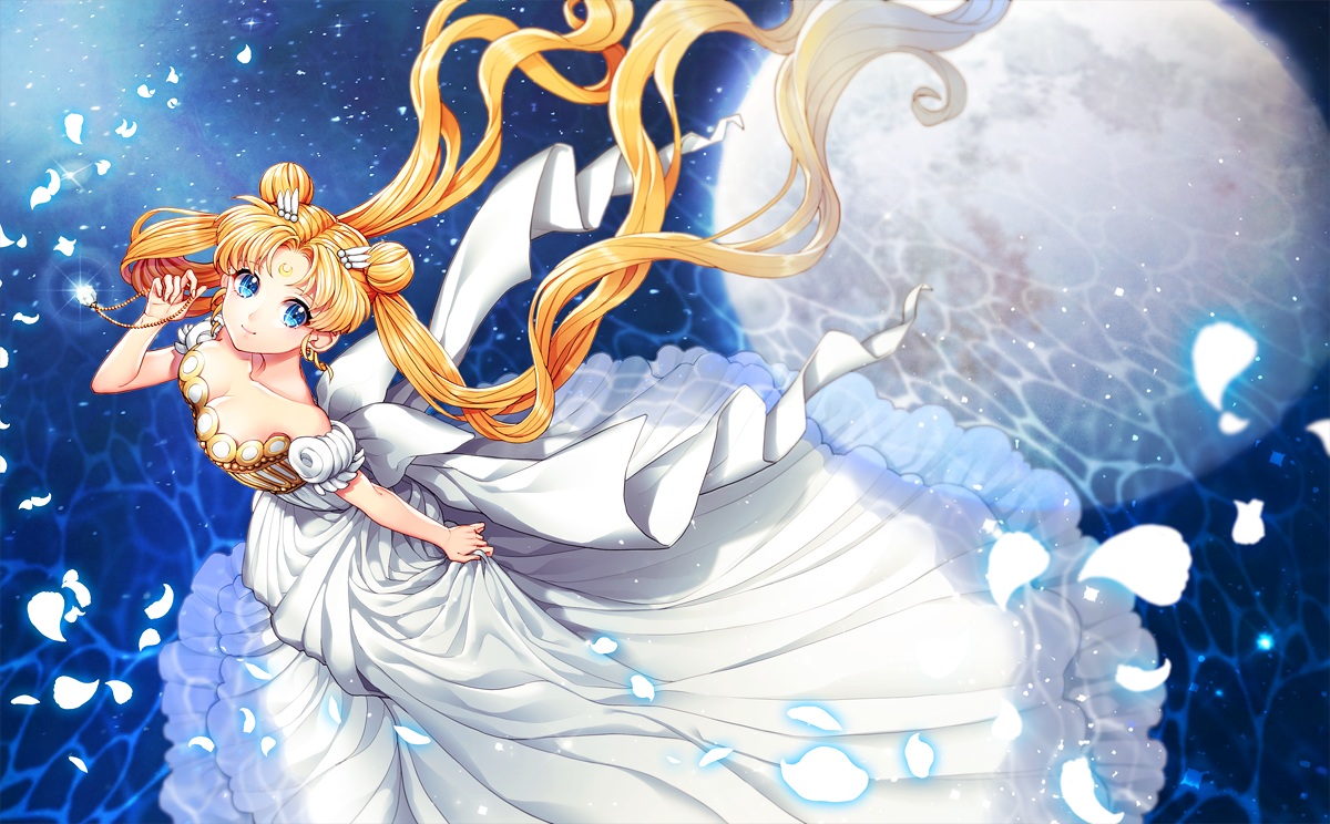 blonde_hair, blue_eyes, dress, moon, princess_serenity, saban, sailor_moon, tsukino_usagi