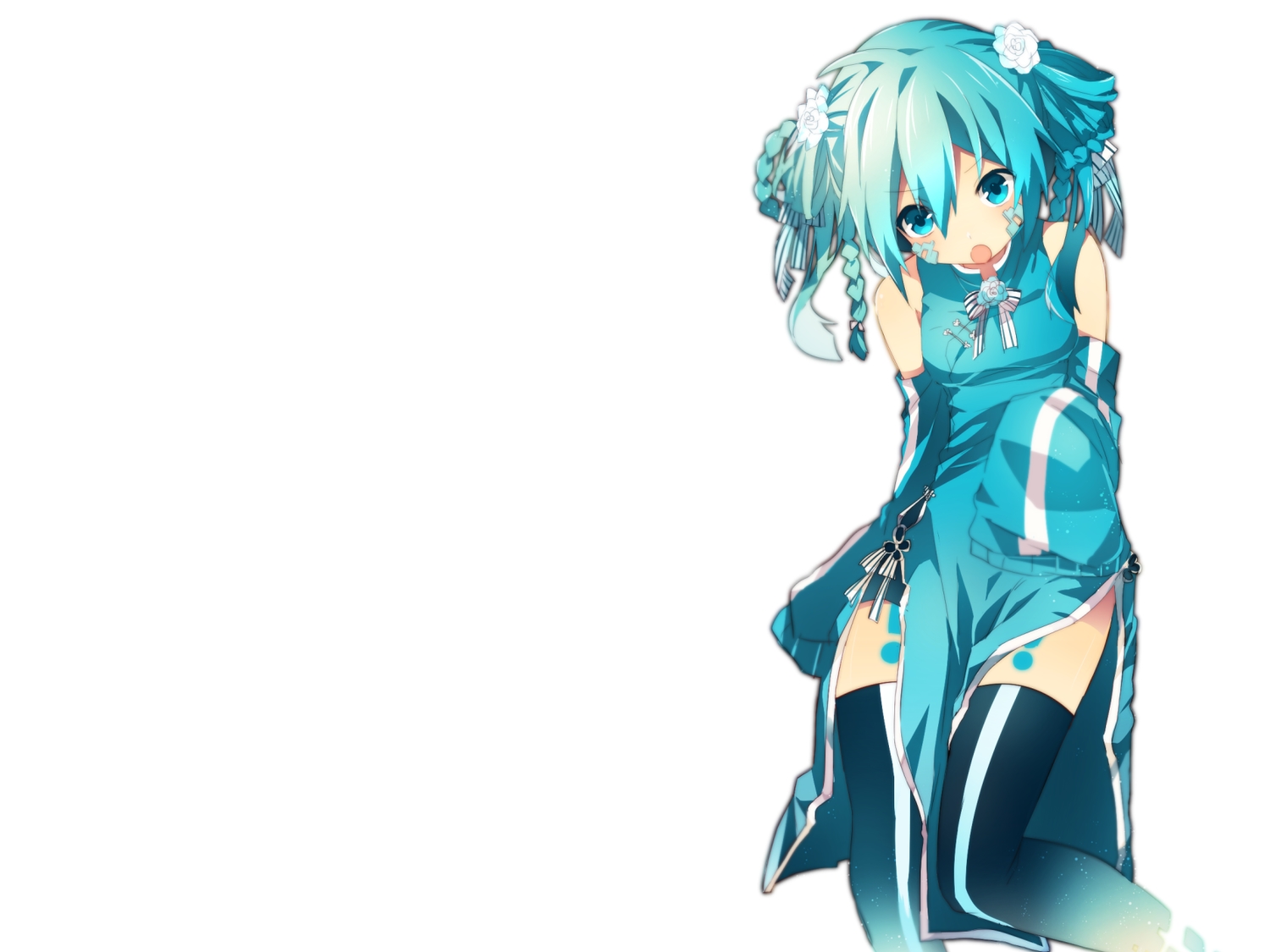 blue_eyes, blue_hair, braids, chinese_clothes, chinese_dress, dress, ene_(kagerou_project), kagerou_project