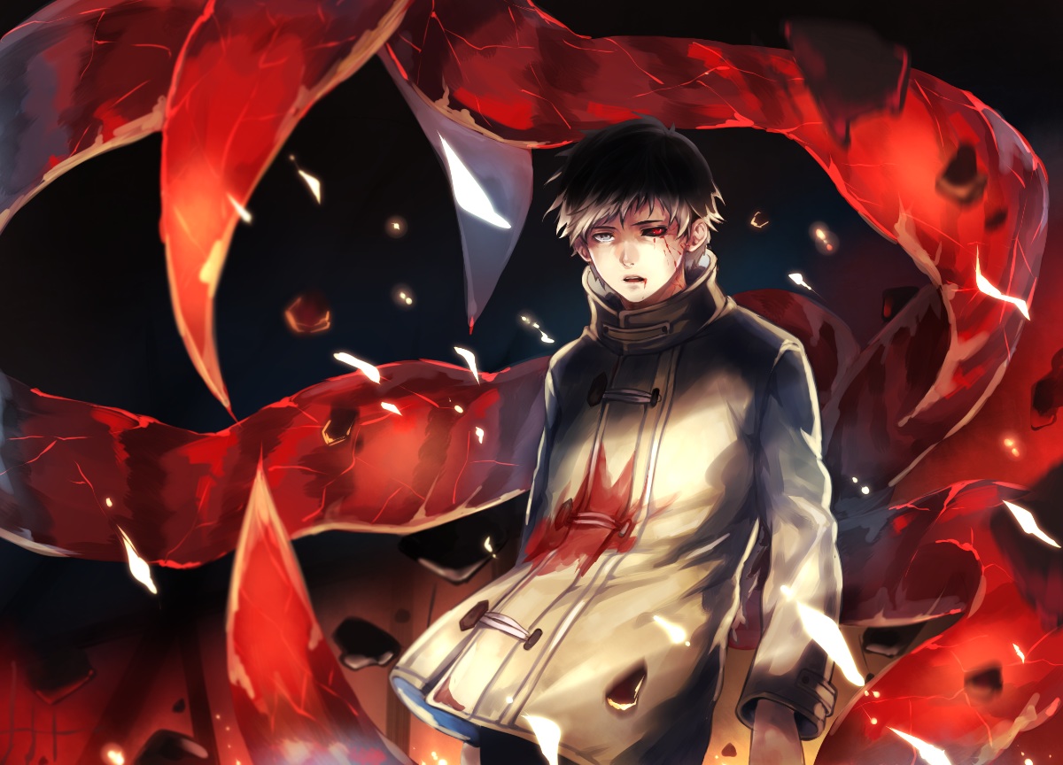 all_male, blood, kaneki_ken, katagawa_mika, male, tokyo_ghoul