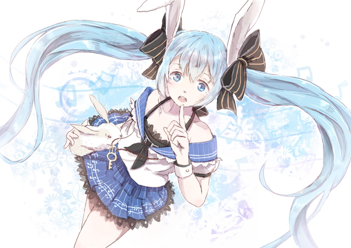 animal_ears, bunny, bunny_ears, bunnygirl, hatsune_miku, polychromatic, sadoxi11, vocaloid