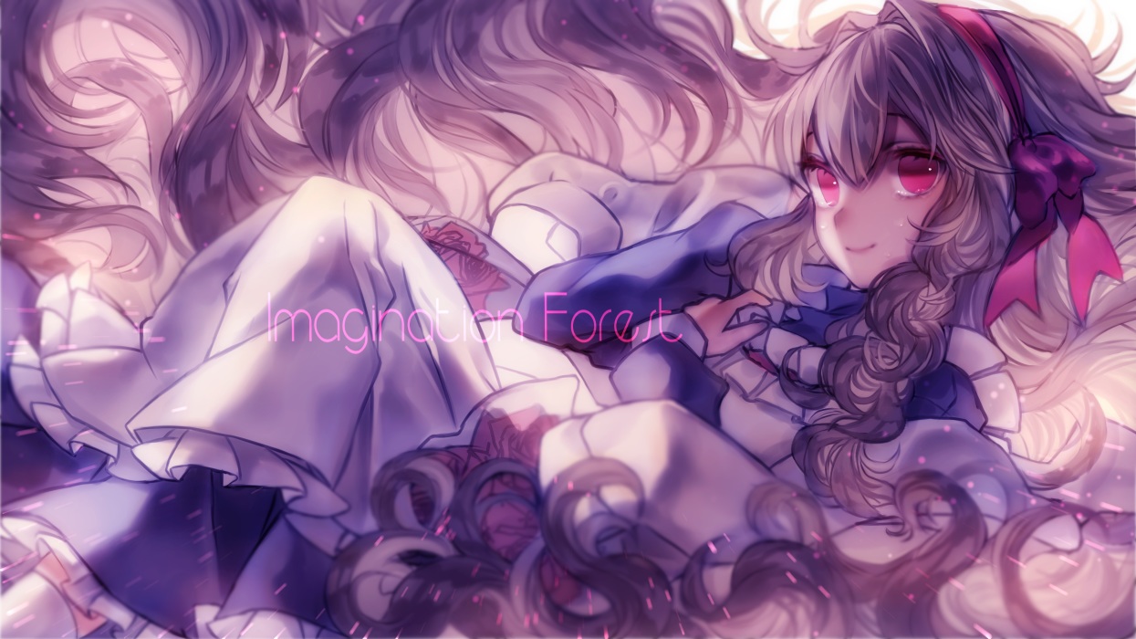dress, gray_hair, headband, imagination_forest_(vocaloid), kagerou_project, kozakura_mary, long_hair, pink_eyes