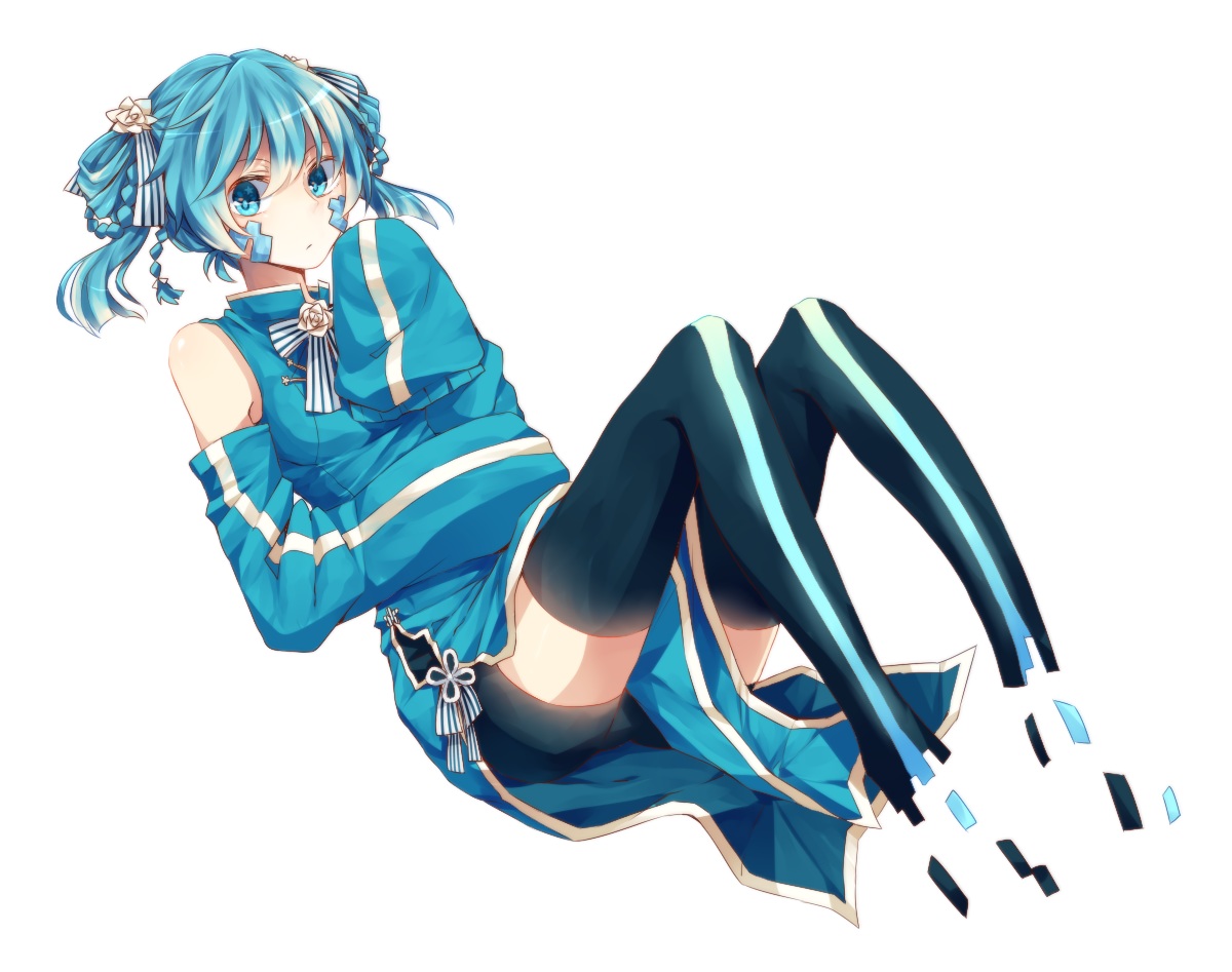 blue_eyes, blue_hair, chinese_clothes, chinese_dress, dress, ene_(kagerou_project), kagerou_project, rata_(m40929)