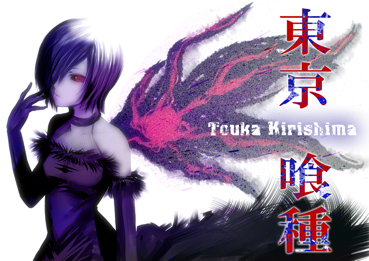 dress, elbow_gloves, gloves, hijikawa_arashi, kirishima_touka, red_eyes, short_hair, tokyo_ghoul