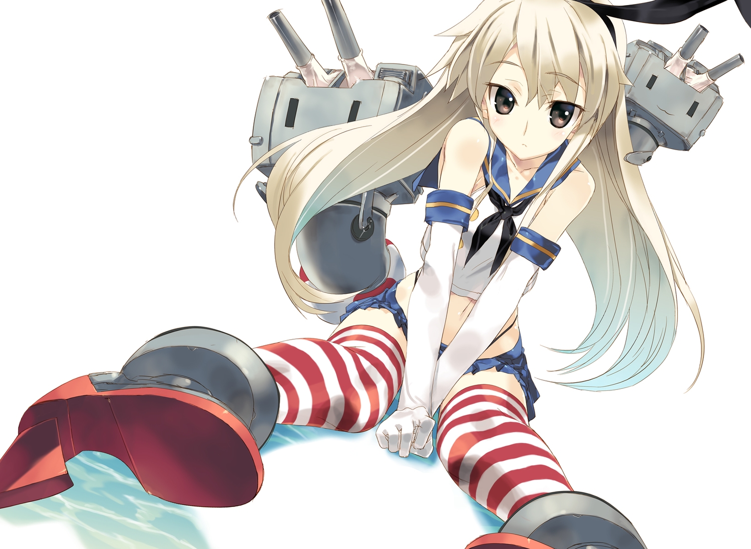 anthropomorphism, blonde_hair, brown_eyes, elbow_gloves, gloves, kantai_collection, nakamura_takeshi, rensouhou-chan