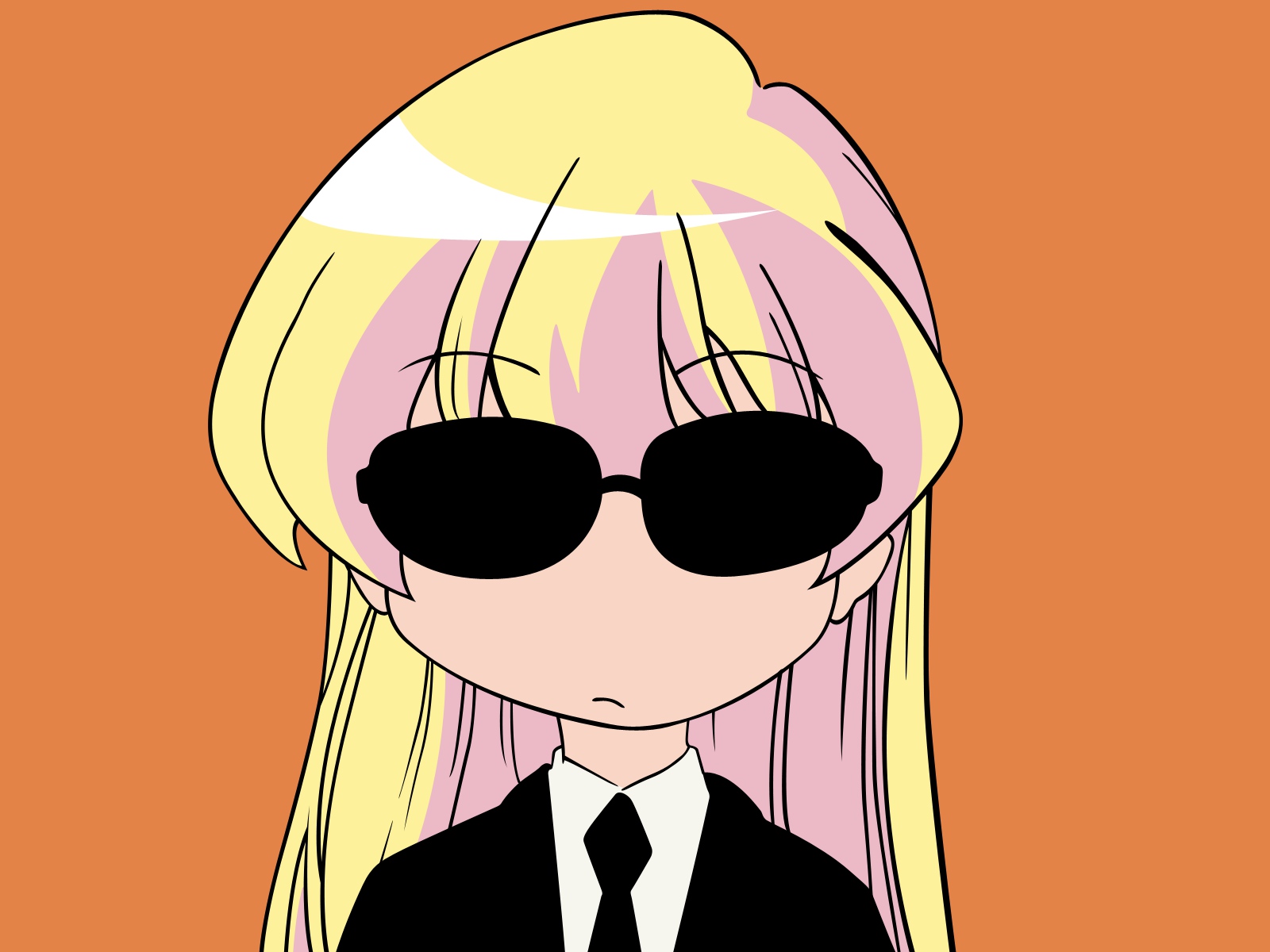 blonde_hair, long_hair, orange, pani_poni_dash, rebecca_miyamoto, suit, sunglasses, vector