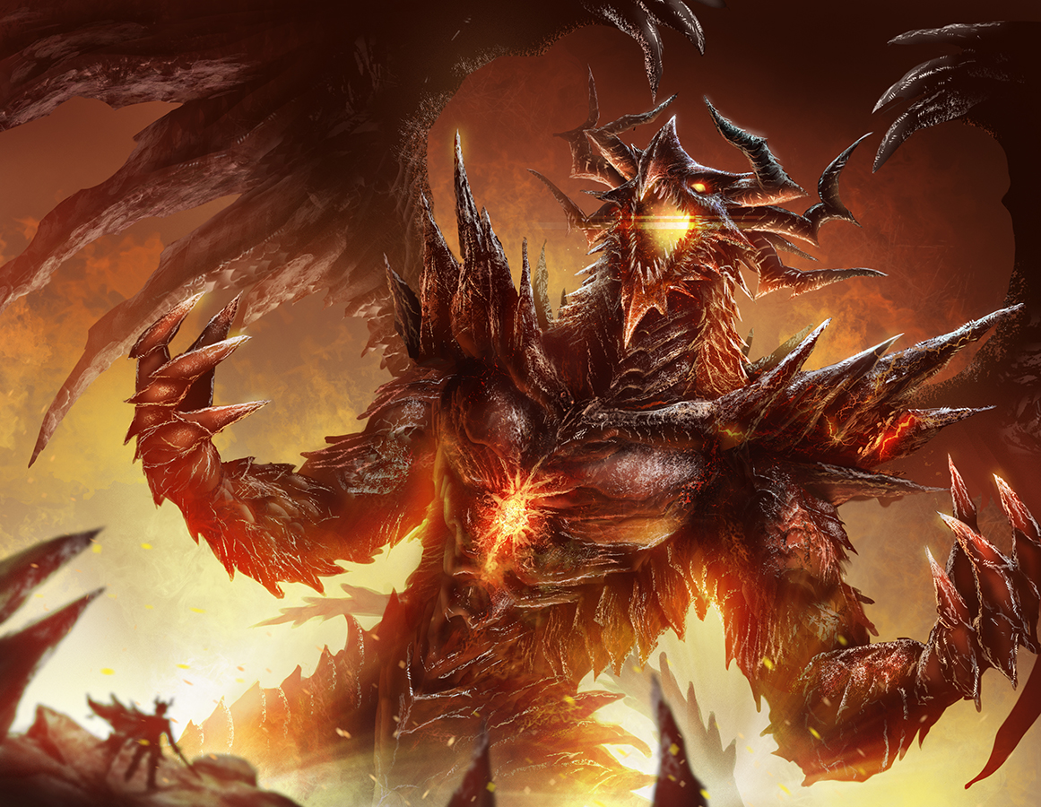 azul_(ze-l), dragon, fire, horns, original, sword, weapon