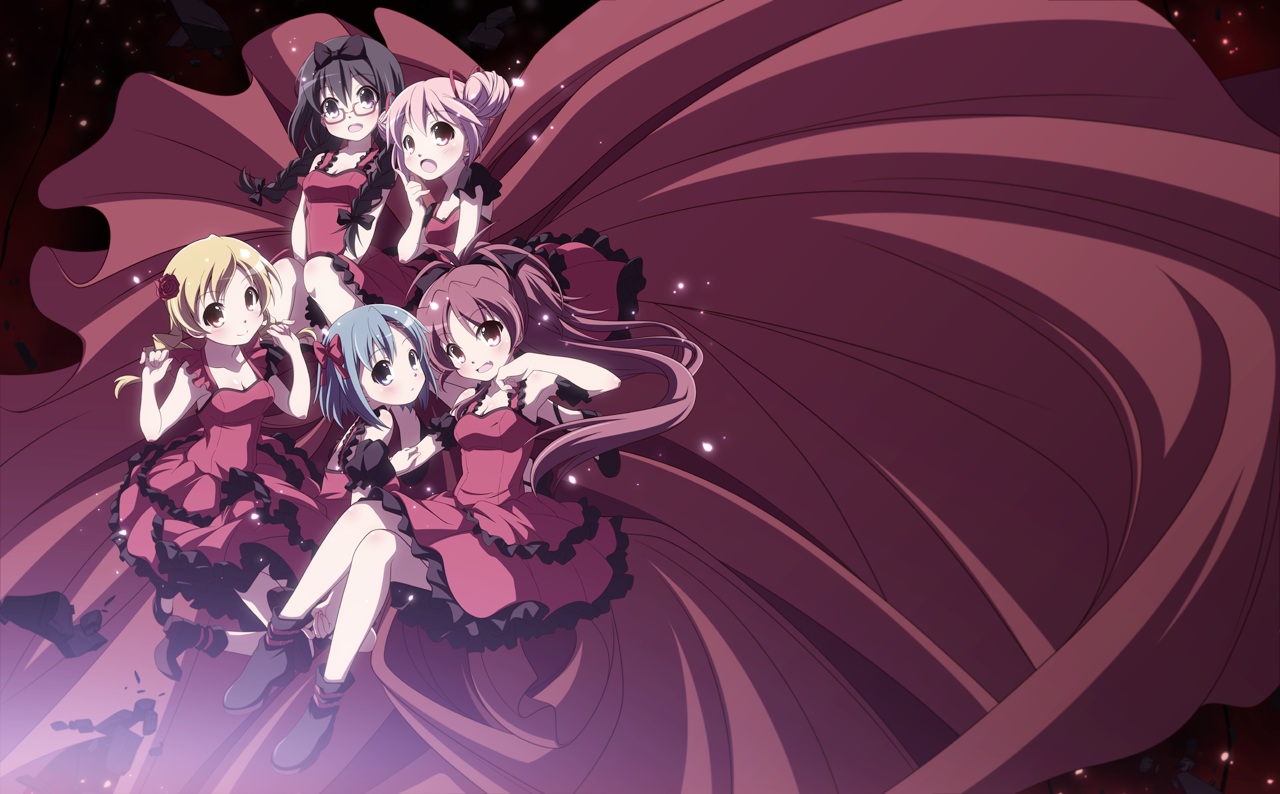 akemi_homura, dress, izumi_bell, kaname_madoka, mahou_shoujo_madoka_magica, miki_sayaka, sakura_kyouko, tomoe_mami