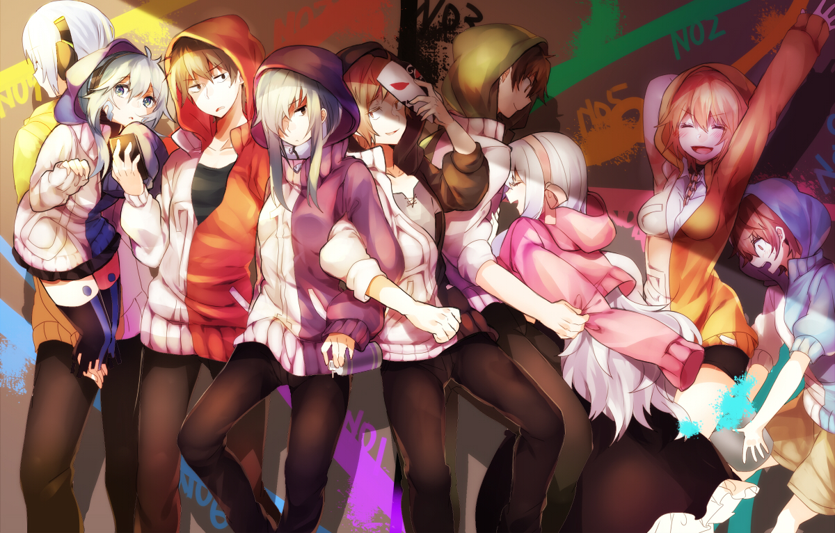 amamiya_hibiya, ene_(kagerou_project), kagerou_project, kano_shuuya, kido_tsubomi, kisaragi_momo, kisaragi_shintaro, konoha_(kagerou_project)