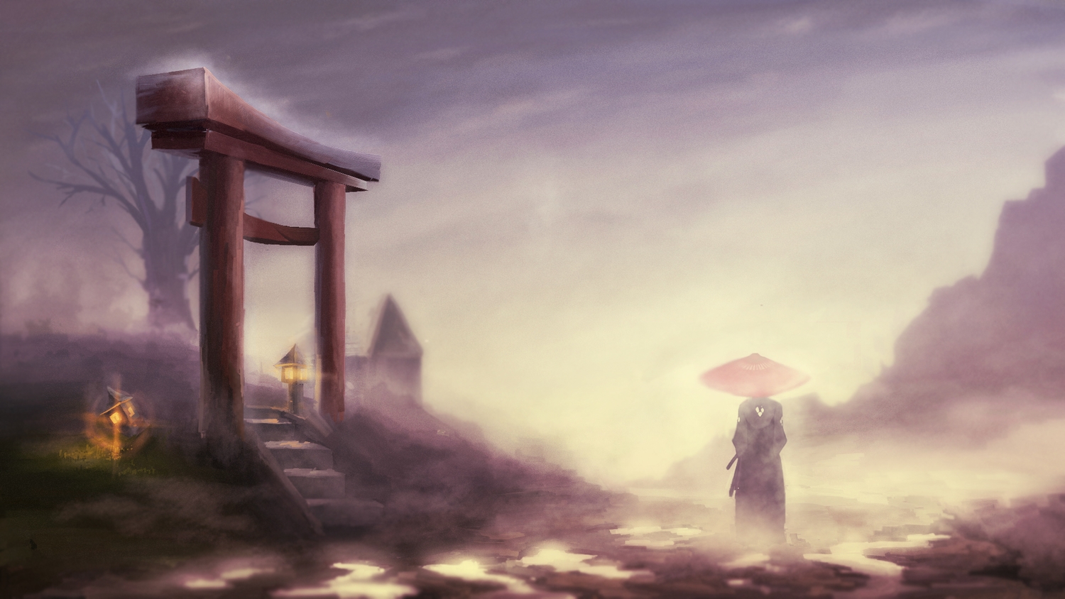 all_male, hat, jin, male, olivier, samurai_champloo, torii