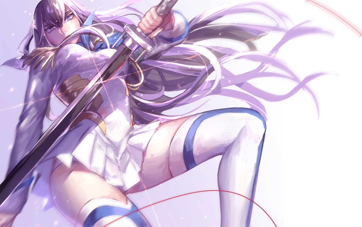 allenkung1, black_hair, blue_eyes, katana, kill_la_kill, kiryuin_satsuki, long_hair, sword