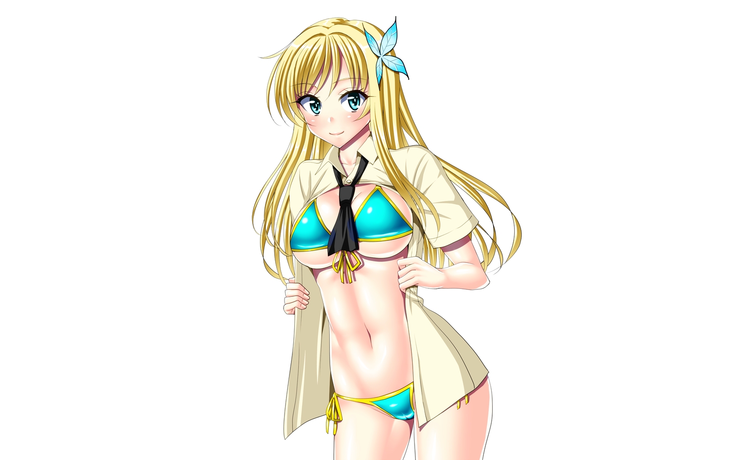 boku_wa_tomodachi_ga_sukunai, cameltoe, kashiwazaki_sena, sen_(sansui), swimsuit, third-party_edit, white