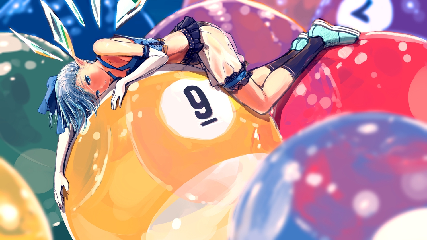 blue_eyes, blue_hair, cirno, elbow_gloves, fairy, gloves, kurobuta_gekkan, touhou