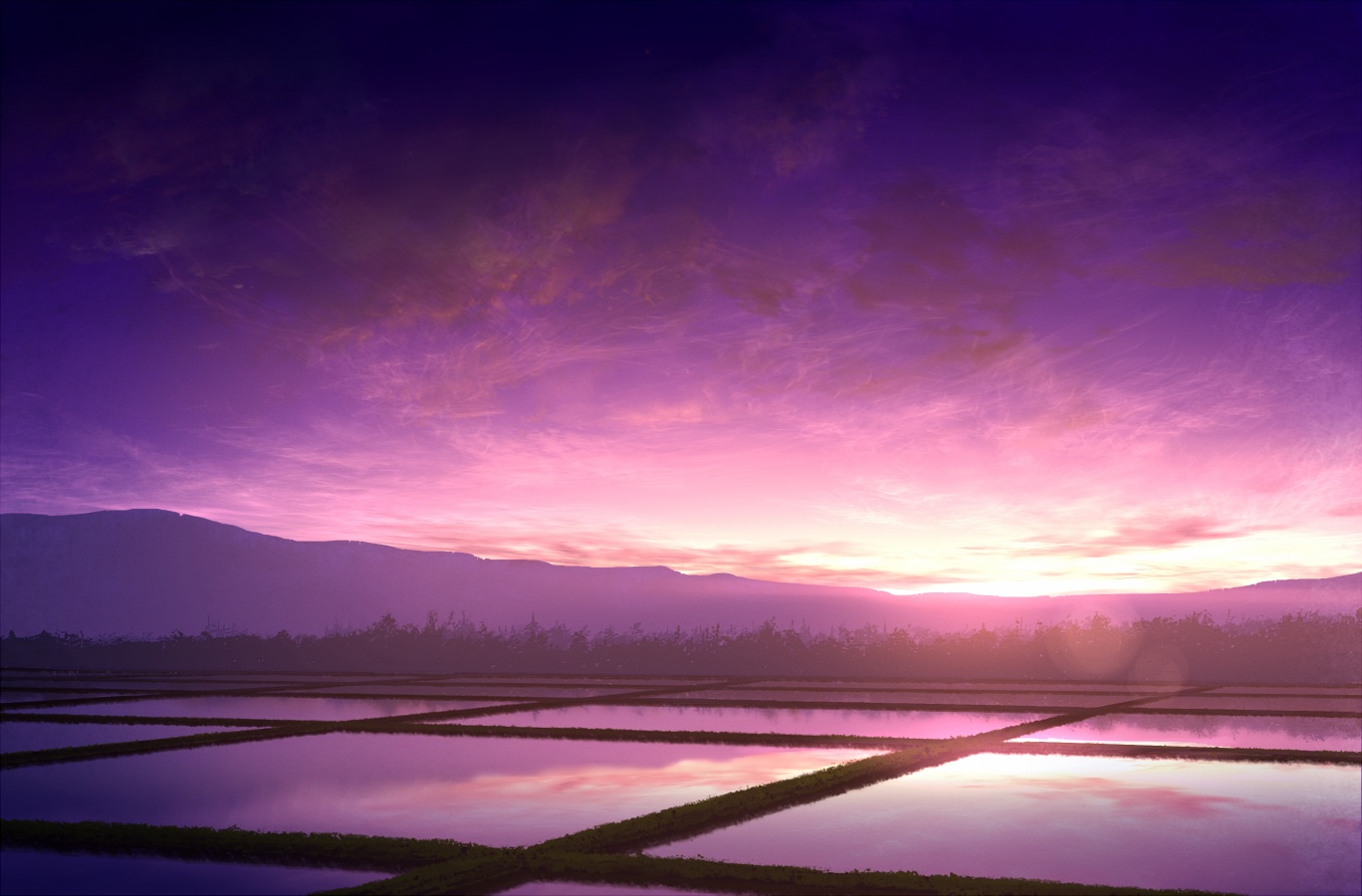 landscape, mks, no_humans, original, purple, scenic, sunset
