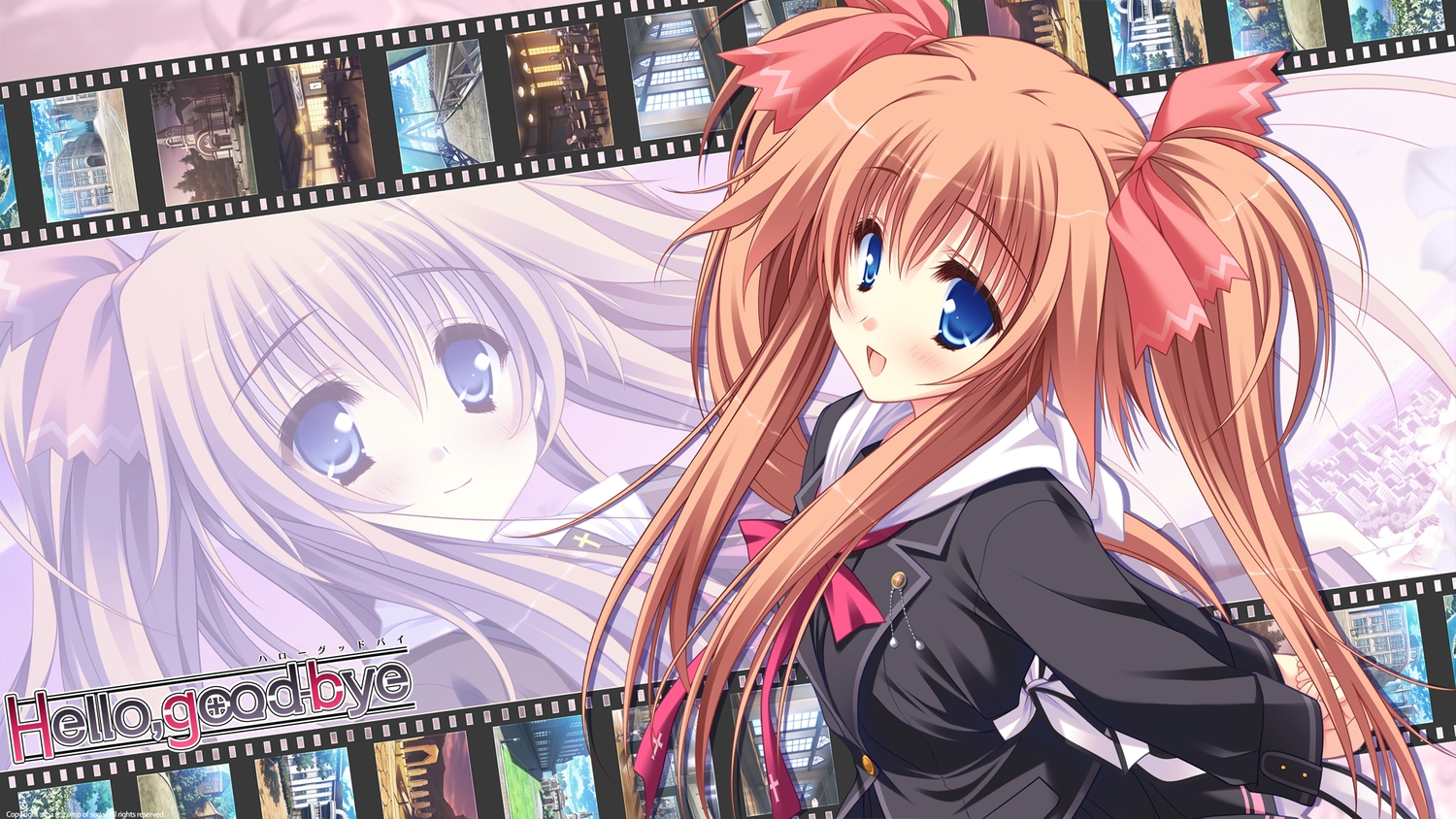 blue_eyes, brown_hair, hello_good-bye, long_hair, lump_of_sugar, moekibara_fumitake, school_uniform, twintails