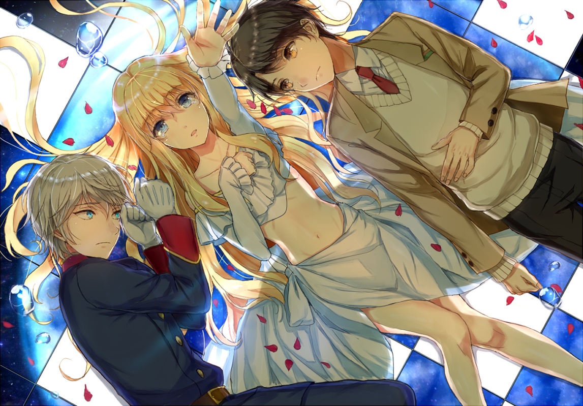 aldnoah.zero, asseylum_vers_allusia, kaizuka_inaho, male, petals, sakamuke, slaine_troyard