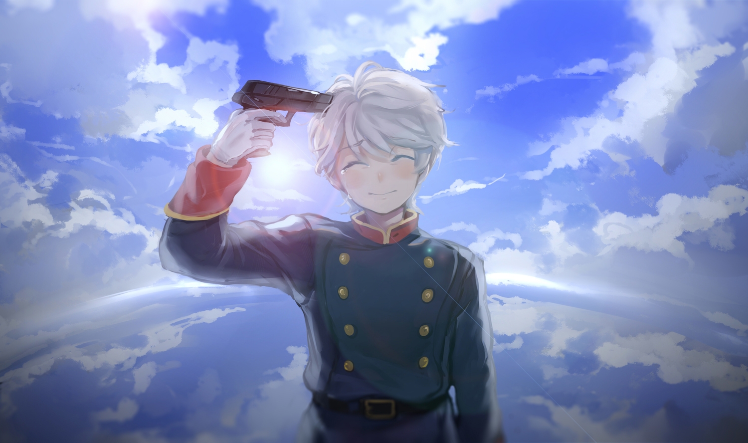 aldnoah.zero, all_male, feng_(s9654431), gun, male, slaine_troyard, weapon
