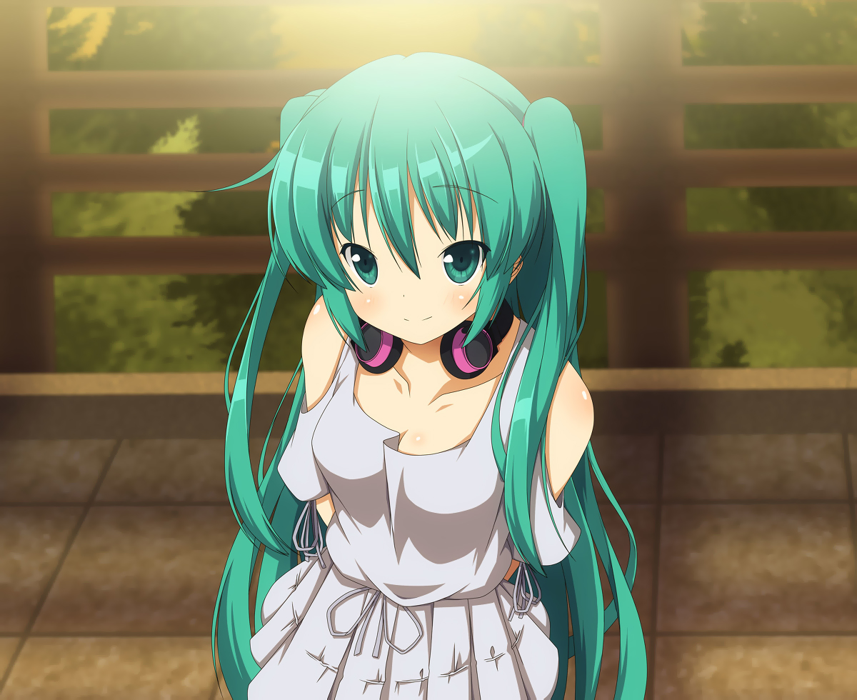 aqua_eyes, aqua_hair, hatsune_miku, headphones, long_hair, twintails, vocaloid, yuzuki_kei