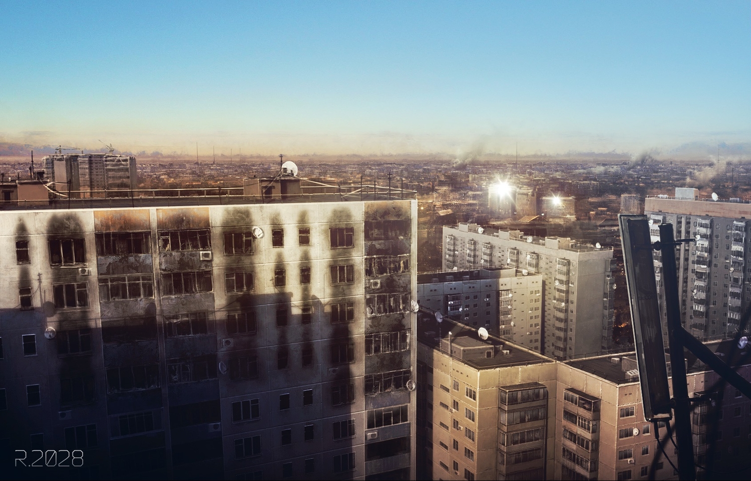 building, city, clouds, jpeg_artifacts, no_humans, original, scenic, sky