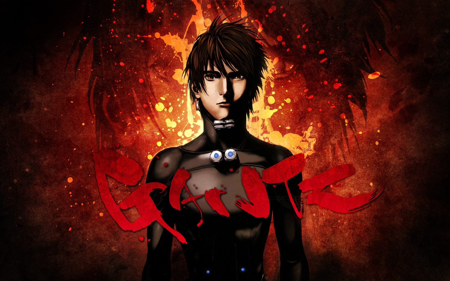 bodysuit, brown_eyes, brown_hair, gantz, kurono_kei, short_hair, skintight, zoom_layer