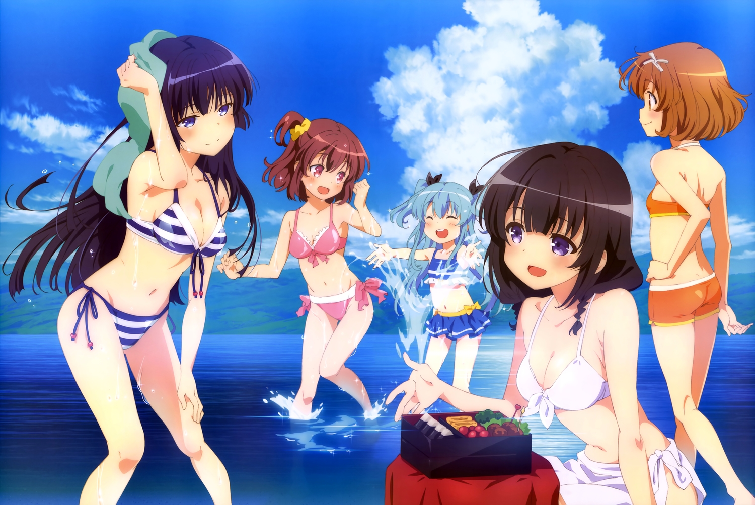 bikini, breasts, cleavage, food, komiya_nonoka, megami, mizusaka_yuzuki, noel_(sora_no_method)