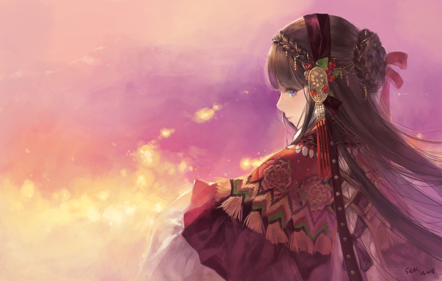blue_eyes, brown_hair, long_hair, original, seal_(pukozin), signed