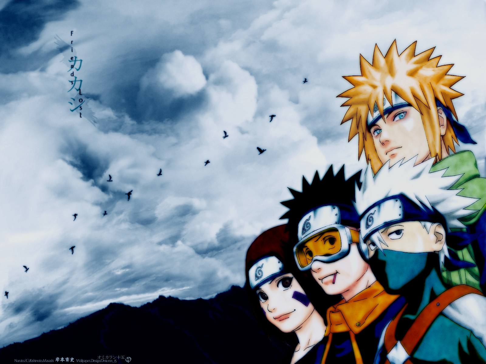 hatake_kakashi, male, namikaze_minato, naruto, rin_(naruto), uchiha_obito