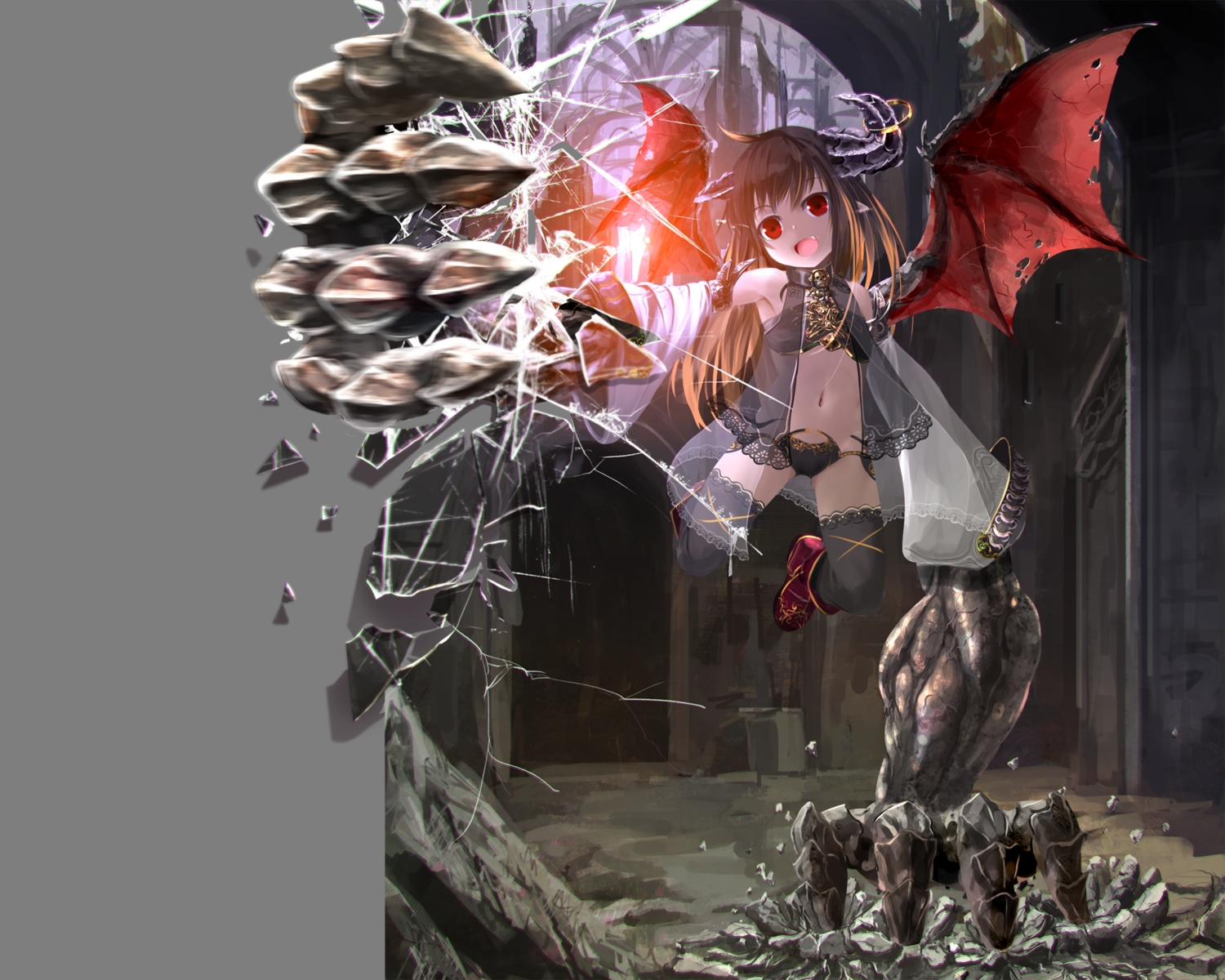 demon, horns, kouji_(astral_reverie), loli, original, red_eyes, see_through, thighhighs
