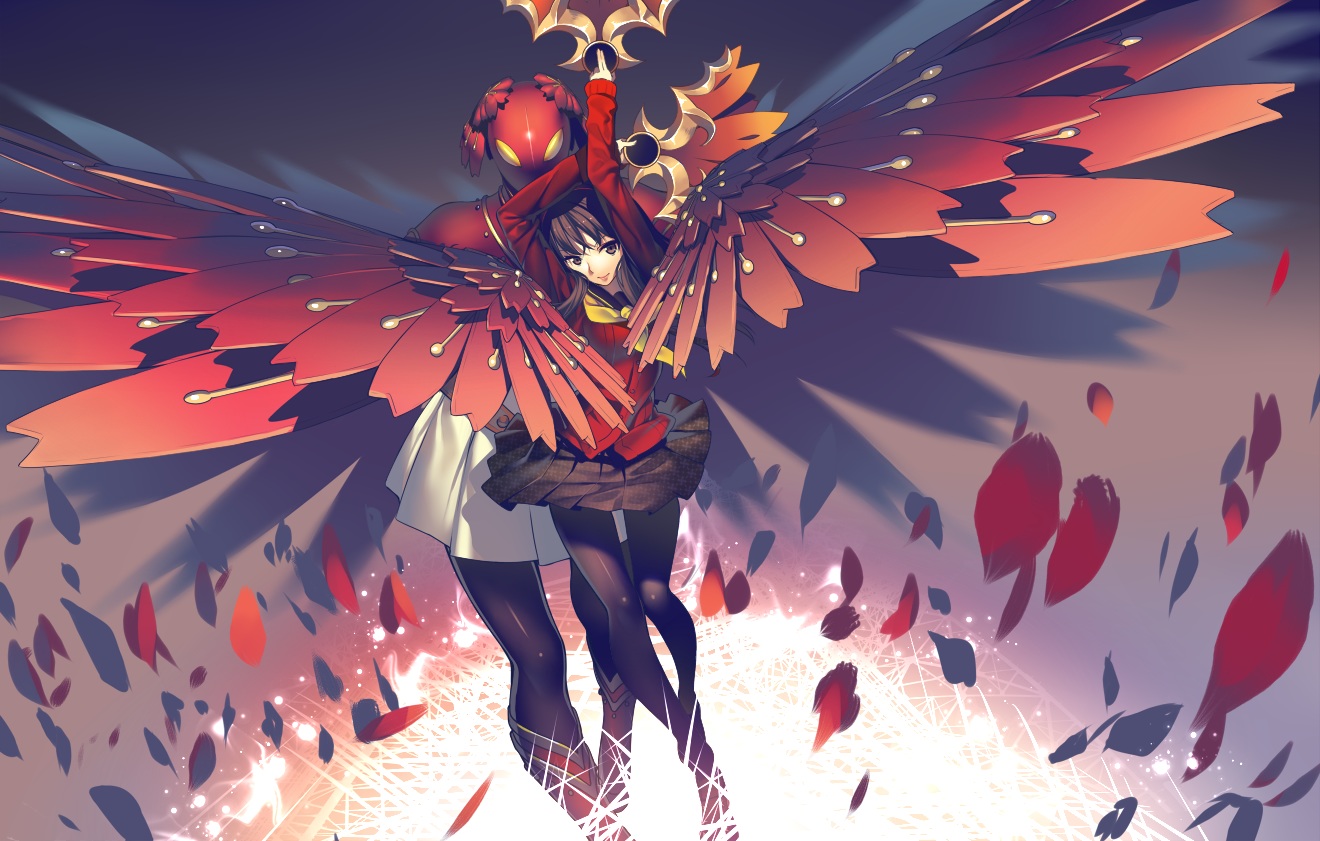 amagi_yukiko, black_eyes, black_hair, hullabaloo, konohana_sakuya, long_hair, pantyhose, persona