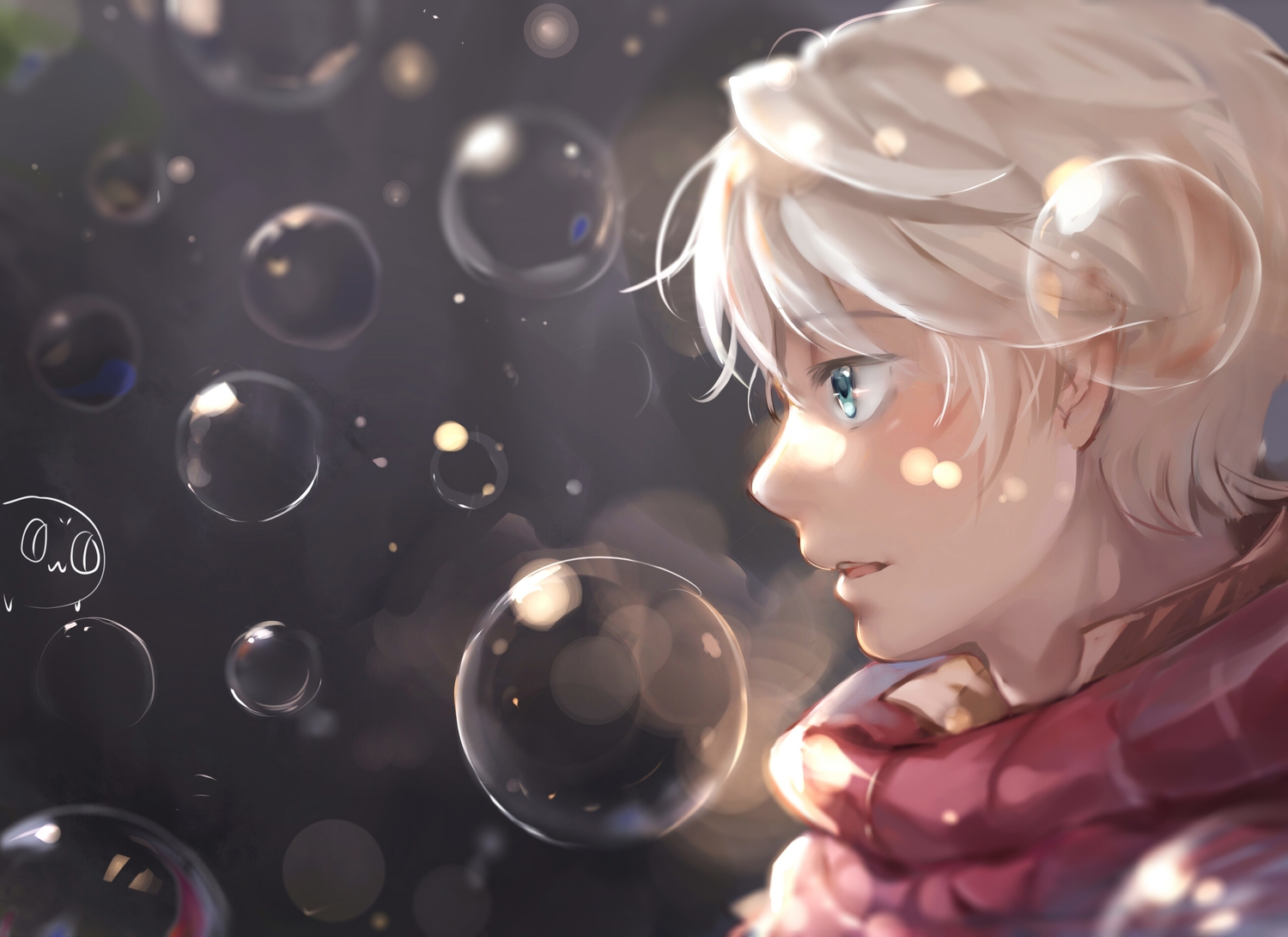aldnoah.zero, all_male, blue_eyes, bubbles, close, feng_(s9654431), gray_hair, male, short_hair, slaine_troyard